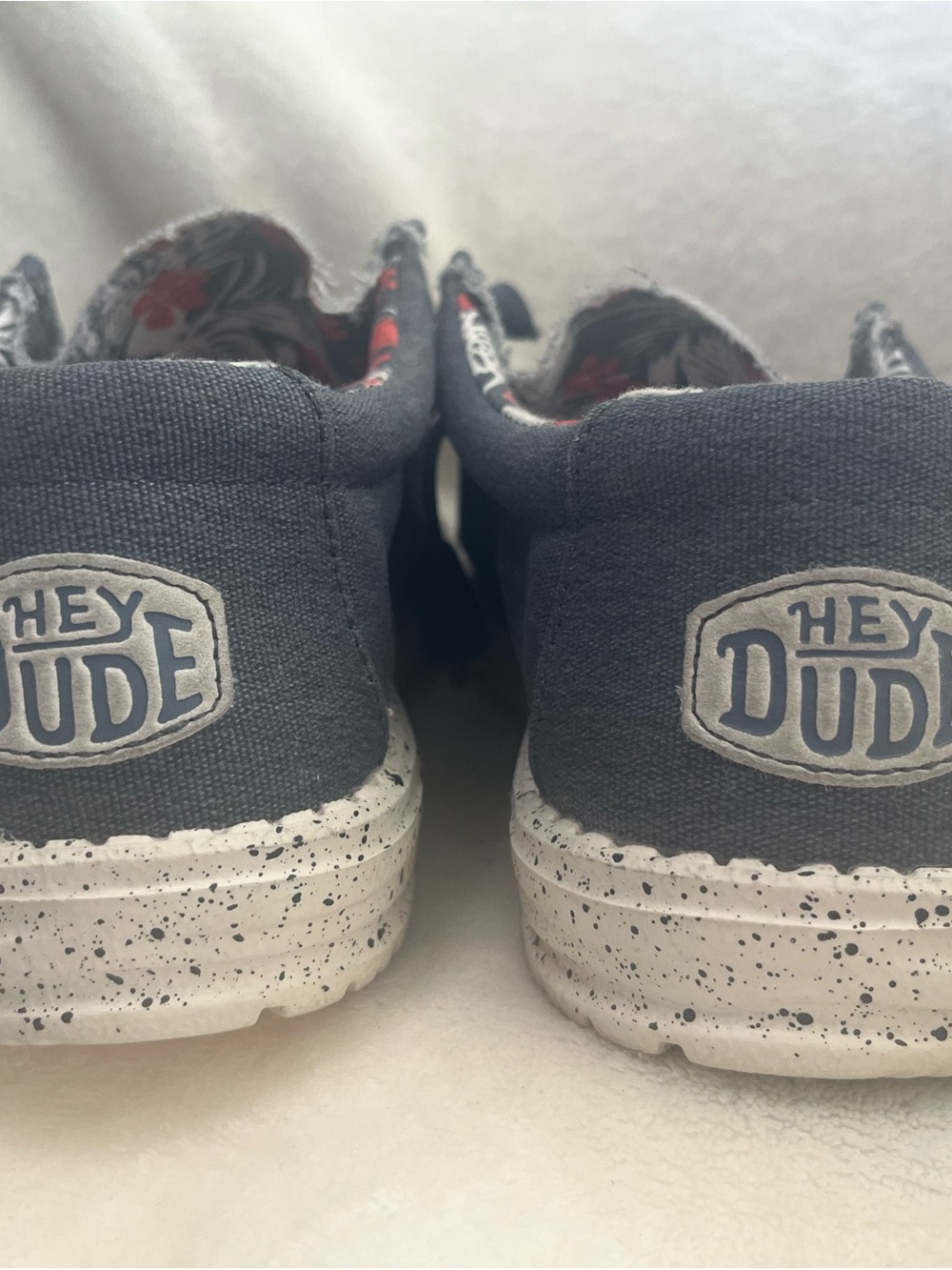 Hey Dude Men's Slip-On Loafers in Denim Blue with Speckled Sole